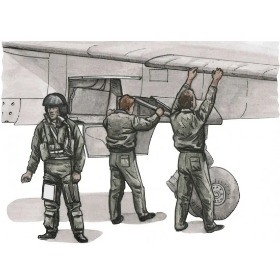 CMK F72305 1/72 French Pilot and two Mechanics for Special Hobby Mirage F.1C kit - Model Figures