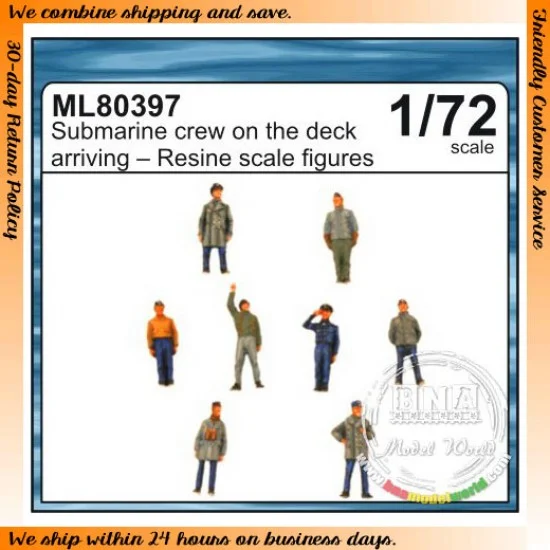 CMK ML80397 1/72 Submarine Crew On The Deck (Arriving) - Model Figures