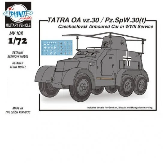 CMK MV108 1/72 TATRA OA vz.30 / Pz.SpW.30(t) Czechoslovak Armoured Car in WWII Service - Military Vehicles & Tanks