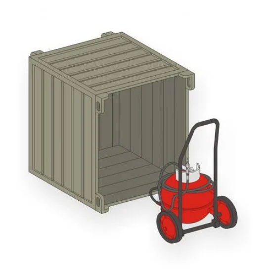 CMK MV111 1/72 Wheeled Fire Extinguisher PG 50 with transport container Full resin kit - Military Vehicles & Tanks