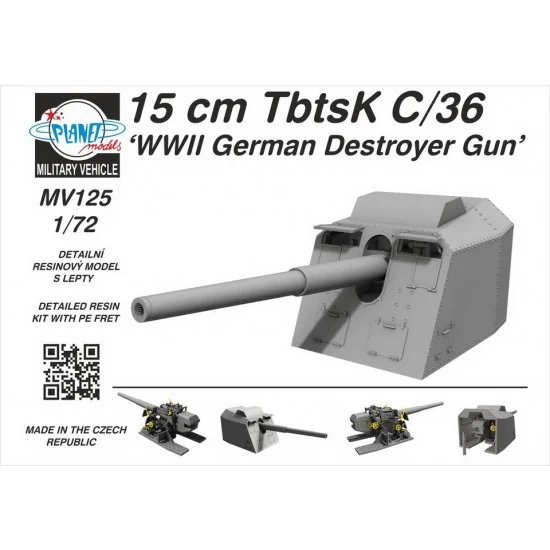 CMK MV125 1/72 WWII German Destroyer Gun 15 cm TbtsK C/36 - Model Ships & Boats