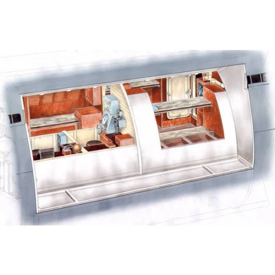 CMK N72016 1/72 U-Boot typ IX Captain's and Officers' Ward Room for Revell kit