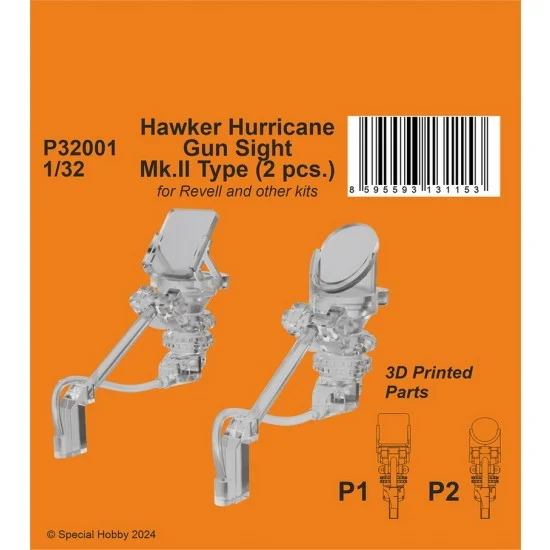 CMK P32001 1/32 Hawker Hurricane Gun Sight MK.II (2pcs) for Revell kits - Military Vehicles & Tanks