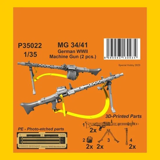 CMK P35022 1/35 WWII German MG 34/41 Machine Gun (2pcs) - Military Vehicles & Tanks