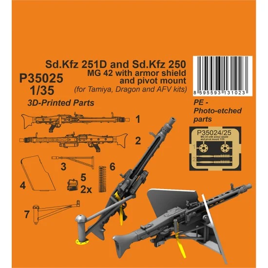 CMK P35025 1/35 SdKfz 251D MG 34 with Armour Shiels and Pivot Mount for Tamiya/Dragon kits - Military Vehicles & Tanks
