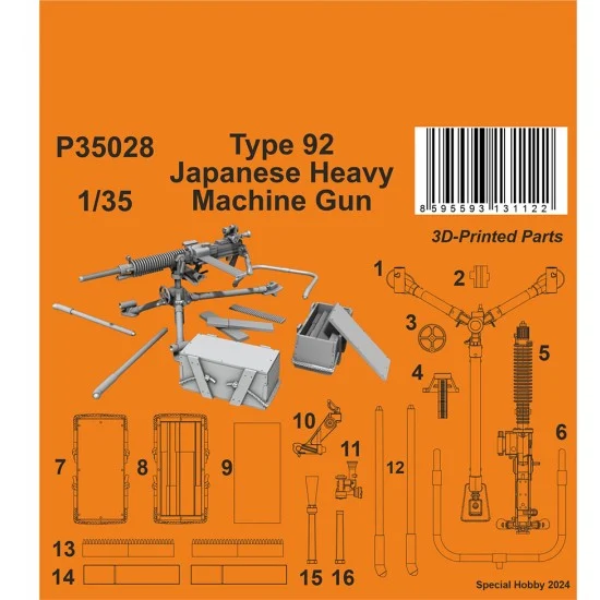 CMK P35028 1/35 Type 92 Japanese Heavy Machine Gun - Military Vehicles & Tanks