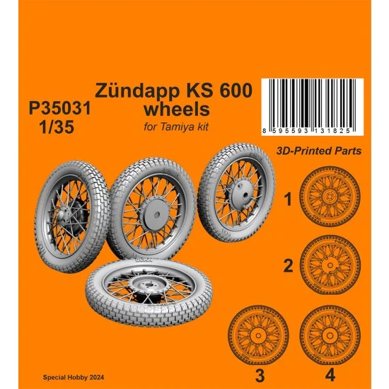 CMK P35031 1/35 Zundapp KS 600 Wheels for Tamiya kit - Model Planes