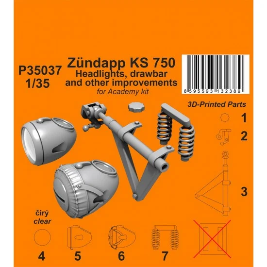 CMK P35037 1/35 Zundapp KS 750 Headlights, Drawbar and other Improvements for Academy kit - Military Vehicles & Tanks