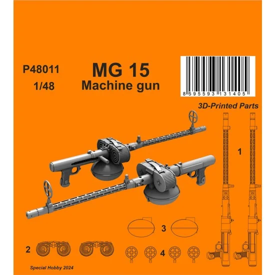 CMK P48011 1/48 MG 15 Machine Gun (2pcs) - Model Planes