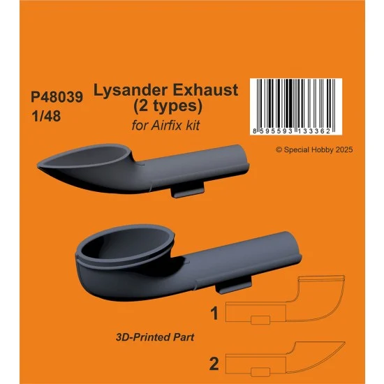 CMK P48039 1/48 WWII Lysander Exhaust (2 types) for Airfix kit - Model Planes