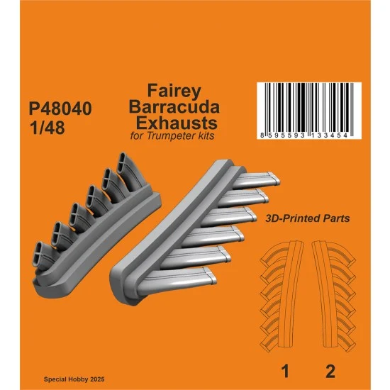 CMK P48040 1/48 Fairey Barracuda Exhausts for Trumpeter kit - Model Planes