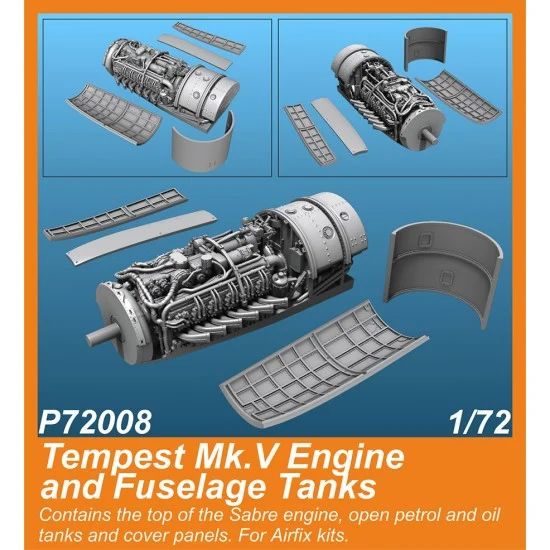 CMK P72008 1/72 Tempest Mk.V Engine and Fuselage Tanks for Airfix kits - Model Planes