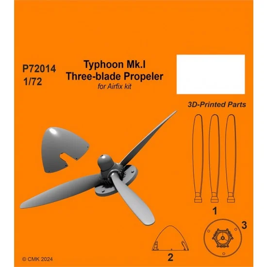 CMK P72014 1/72 Typhoon Mk.I Three-blade Propeler for Airfix kit