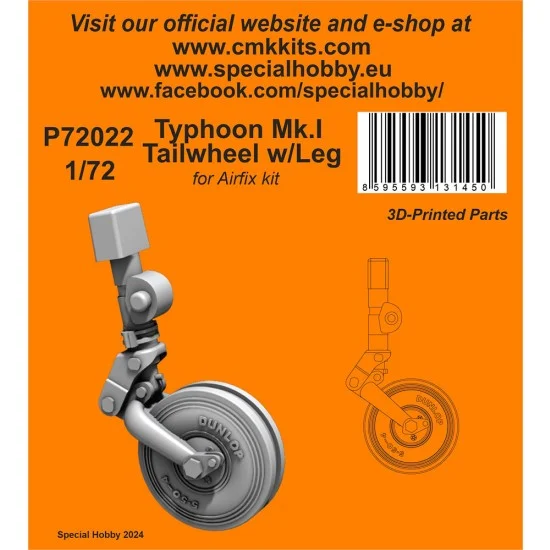 CMK P72022 1/72 Typhoon Mk.I Tailwheel with Leg for Airfix kit - Model Planes