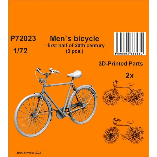 CMK P72023 1/72 Men's Bicycle, First Half of 20th Century (3pcs) - Model Figures