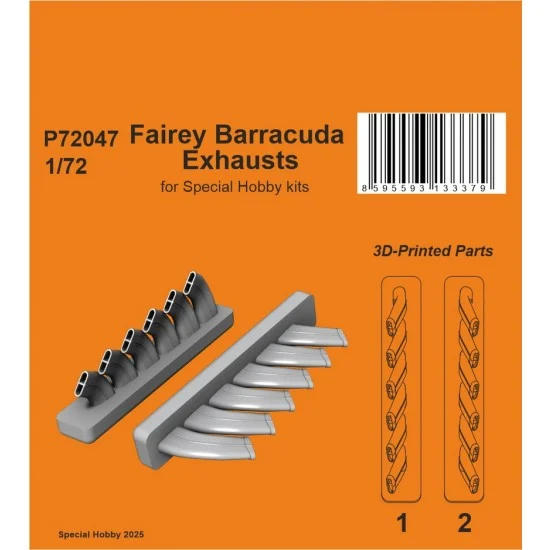 CMK P72047 1/72 WWII Fairey Barracuda Exhausts for Special Hobby kits - Model Planes