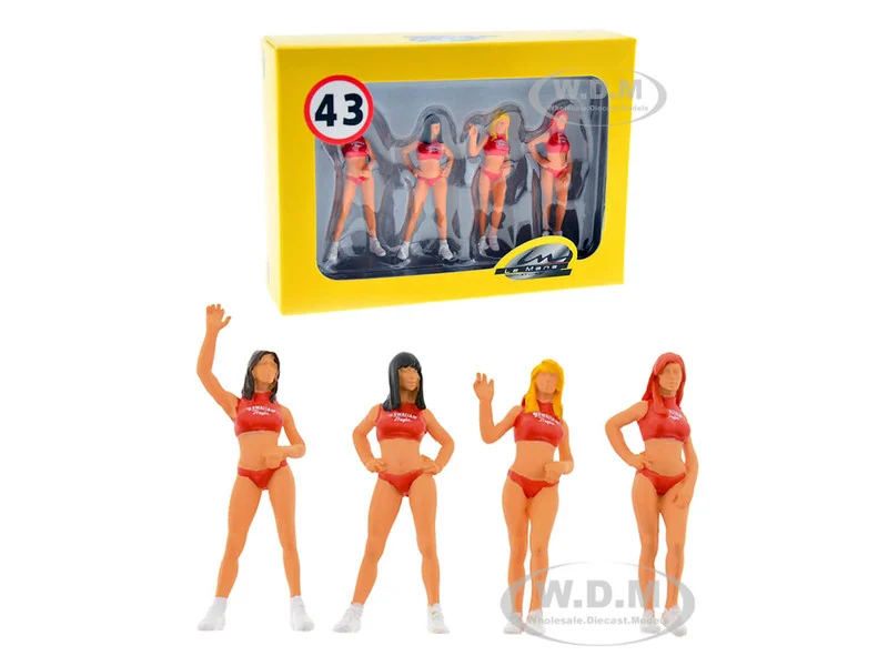 "Hawaiian Tropic Girls" Set of 4 Figurines for 1/43 Scale Model Cars by Le Mans Miniatures - Accessories