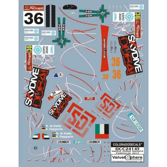 Colorado Decals 24145 1/24 Skoda Fabia # 36 Rally Portugal 2013 - New Decals
