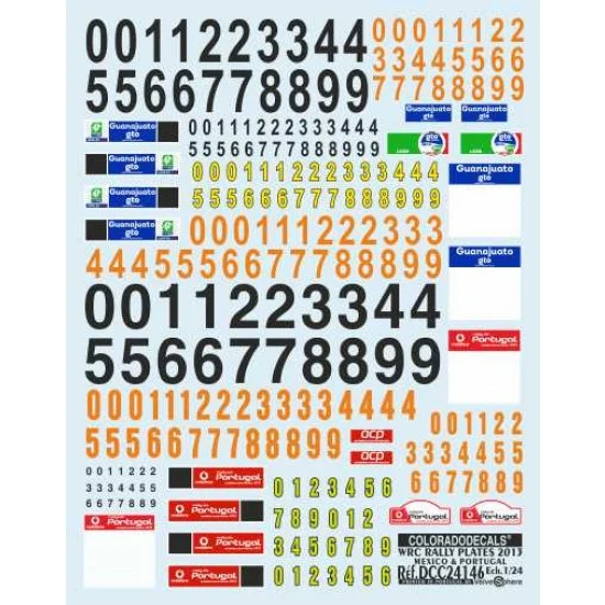 Colorado Decals 24146 1/24 WRC Rally Plates 2013 Decals - Mexico & Portugal