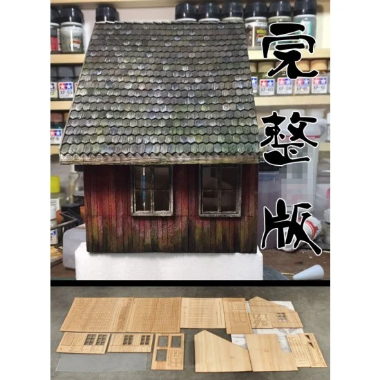 COR Make CJ0201 1/35 European Wooden House (wood & PVC) Vol.1 Ver. A - Scenics & Diorama