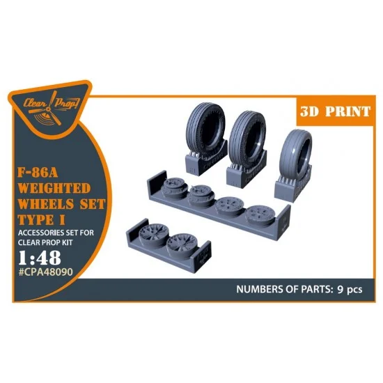 Clear Prop A48090 1/48 F-86A Weighted Wheels set Type 1 for Clear Prop kits