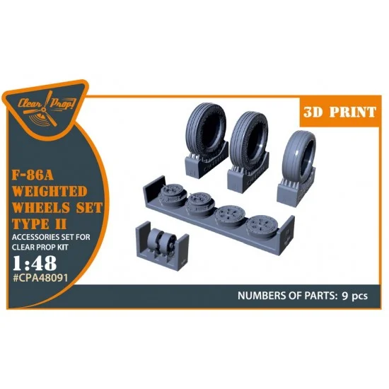 Clear Prop A48091 1/48 F-86A Weighted Wheels set Type 2 for Clear Prop kits