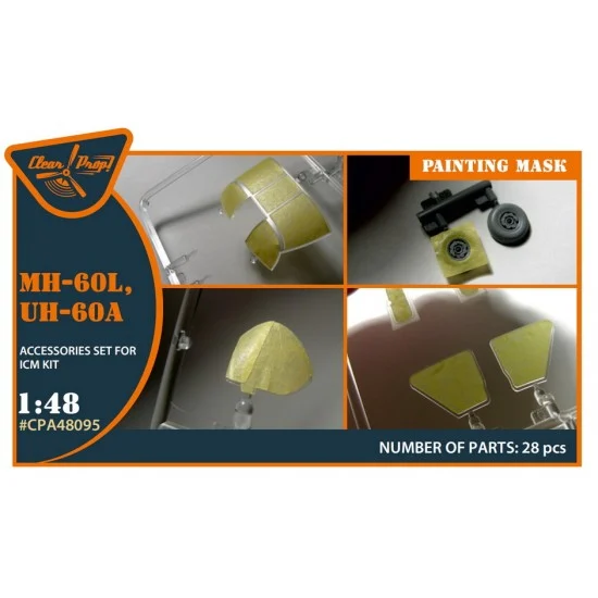 Clear Prop A48095 1/48 UH-60A, MH-60L Painting Mask for ICM kit