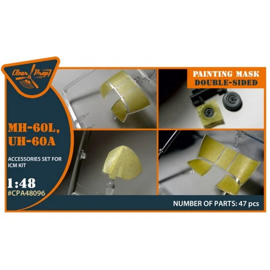 Clear Prop A48096 1/48 UH-60A, MH-60L Double-sided Painting Mask for ICM kit