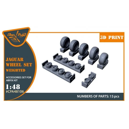 Clear Prop A48106 1/48 Jaguar Wheels set Weighted for Airfix kit - Model Planes