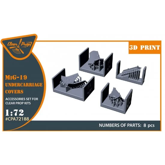 Clear Prop A72188 1/72 Mikoyan-Gurevich MiG-19 Undercarriage Covers for Clear Prop kits