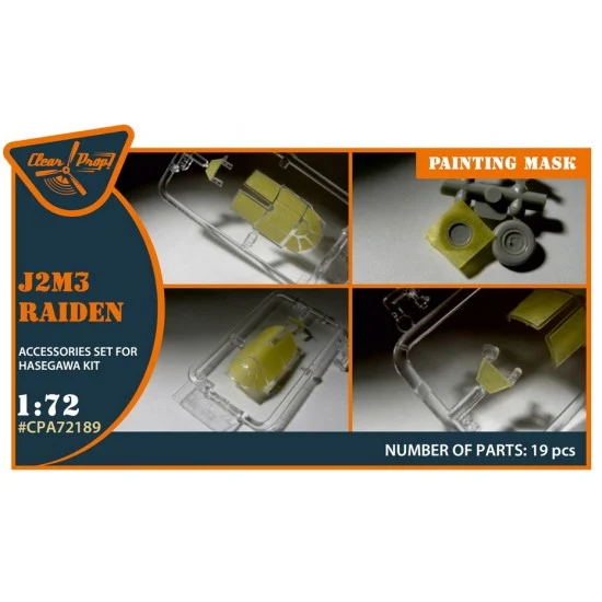 Clear Prop A72189 1/72 J2M3 Raiden Painting Mask for Hasegawa kits - Model Planes