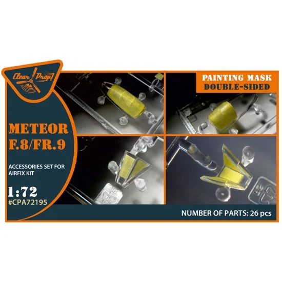 Clear Prop A72195 1/72 Meteor F.8/FR.9 Double-sided Painting Masks for Airfix kit