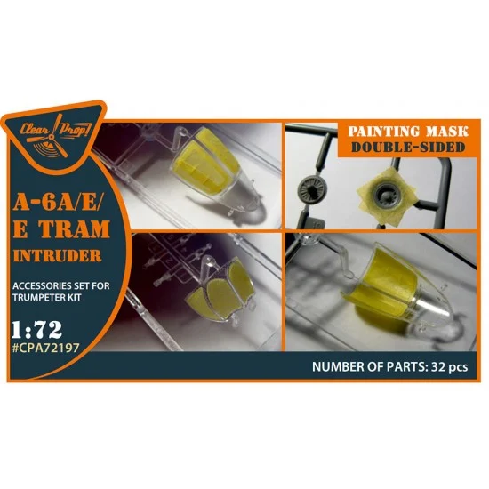 Clear Prop A72197 1/72 A-6A/E/E Tram Intruder Double-sided Painting Masks for Trumpeter kit