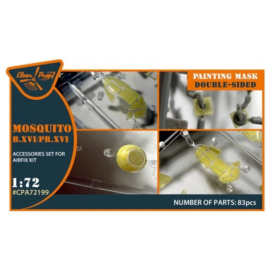 Clear Prop A72199 1/72 Mosquito B.XVI/PRXVI Double-sided Painting Masks for Airfix kit