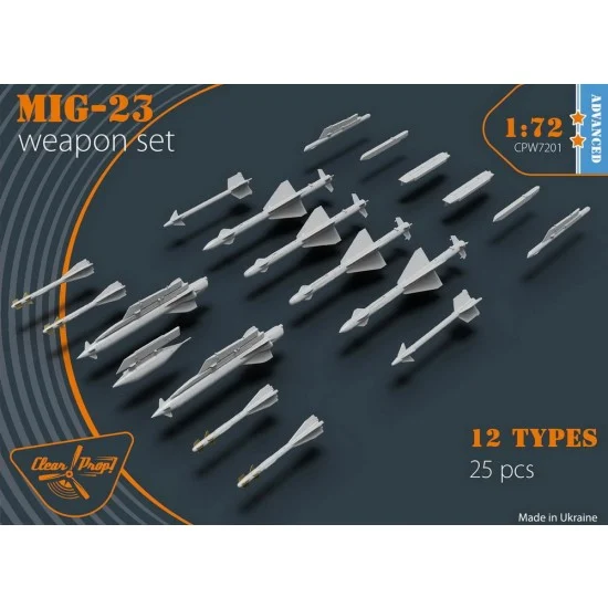 Clear Prop W7201 1/72 Mikoyan-Gurevich MiG-23 Weapon Set