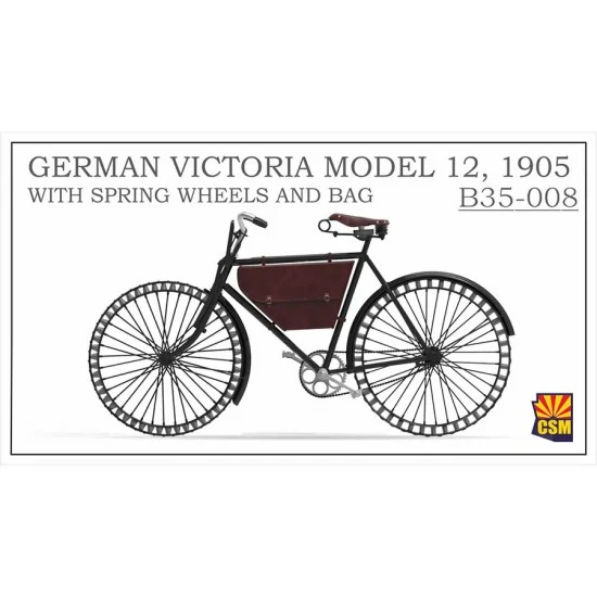 Copper State B35-008 1/35 German Victoria Bicycle Model #12 1905 With Spring Wheels and Bag