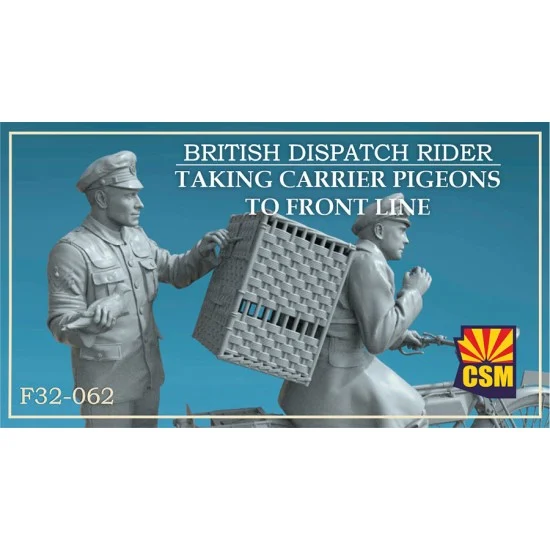 Copper State F32-062 1/32 British Dispatch Rider taking carrier pigeons to the front line (2 figures)
