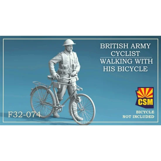 Copper State F32-074 1/32 British Army Cyclist Walking With His Bicycle