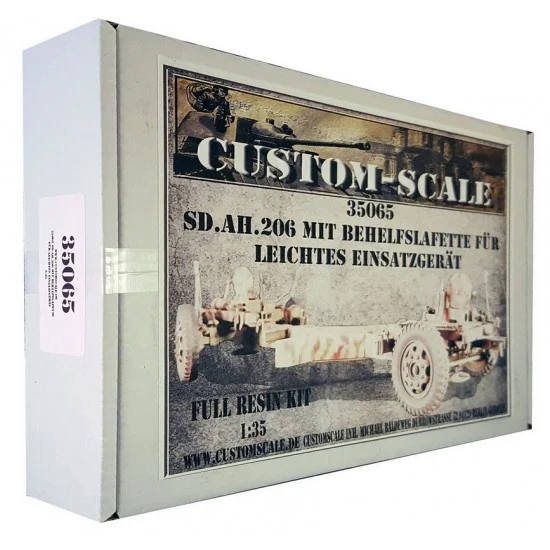 Custom Scales 35065 1/35 Sd.Ah.206 w/Makeshift Carriage for Light Operational Equipment Full Resin Kit - Military Vehicles & Tanks