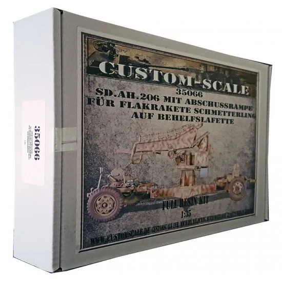 Custom Scales 35066 1/35 Sd.Ah.206 w/Launch for Flakrakete Schmetterling on Makeshift Carriage Full Resin Kit - Military Vehicles & Tanks