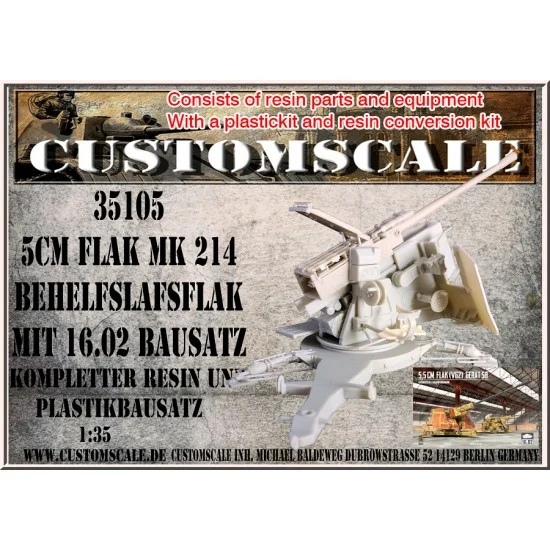 Custom Scales 35105 1/35 5cm Flak MK 214 Behelfslafsflak - Military Vehicles & Tanks