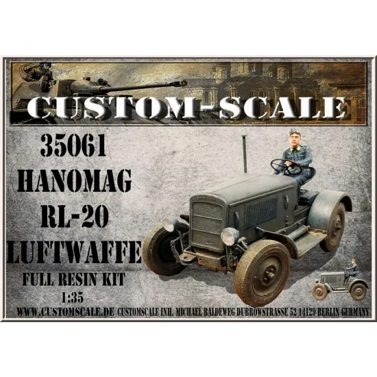 Custom Scales 35108 1/35 Luftwaffe Hanomag RL-20 Complet Resin kit with Driver