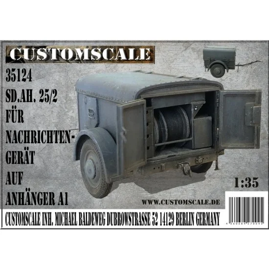 Custom Scales 35124 1/35 SdAh. 25/2 for Nachrichtengerat auf Anhanger A1 - Military Vehicles & Tanks