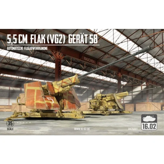 16.02 35001 1/35 5.5cm Flak (VG2) Gerat 58 Automatic Anti-aircraft Gun