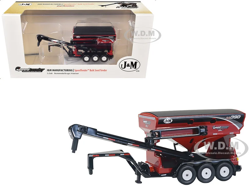 J&M SpeedTender LC 390 Bulk Seed Tender Red 1/64 Diecast Model by SpecCast - Tractors & Farm Models