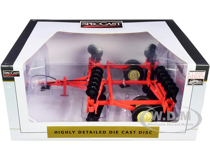 Disc Harrow with Folding Wings Orange "Classic Series" 1/16 Diecast Model by SpecCast - Tractors & Farm Models
