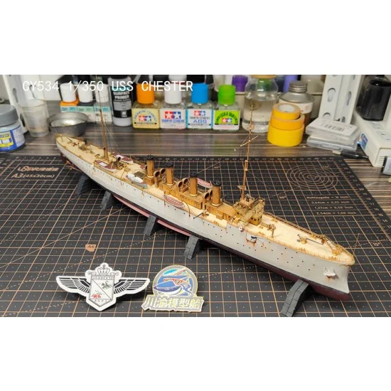 Chuan Yu 534 1/350 USS Chester Reconnaissance Cruiser Assembly Ship Kit - Model Ships & Boats