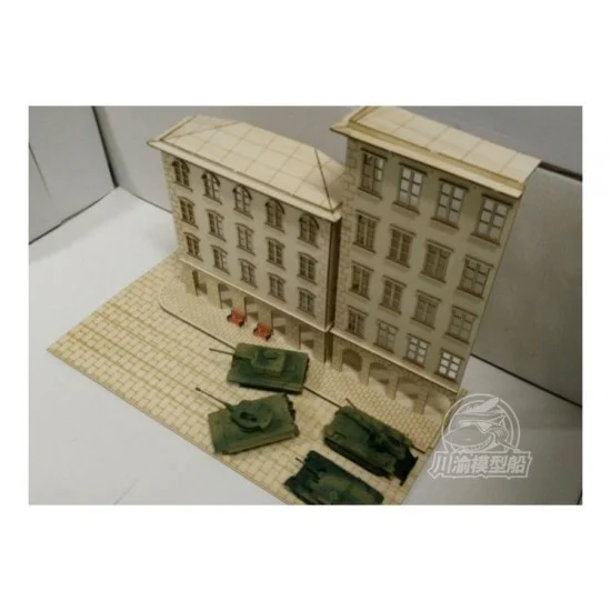 Chuan Yu 702 1/72 WWII City Building Diorama Base for Tanks - Scenics & Diorama