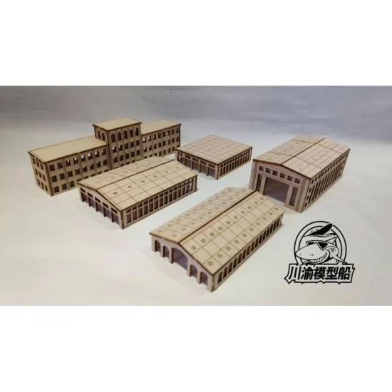 Chuan Yu 721 1/350 Port Factories (5pcs) - Scenics & Diorama