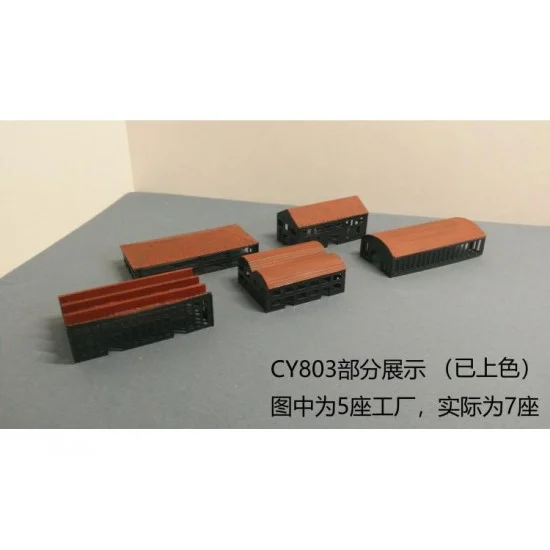 Chuan Yu 803 1/700 Port Factories Set B (7pcs) - Scenics & Diorama